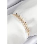X-lady Accessories Pirinç Zirkon Taşlı Sıralı Ok Model Gold Renk Asansörlü Kadın Bileklik - TJ-BB7457