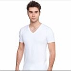 X-Lady X-Men Erkek V Yaka Kısa Kol T-Shirt - 01-Beyaz