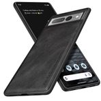 X-level Google Pixel 7 Pro Kılıf, [Earl 3 Series] PU Deri Vintage İnce Koruyucu Kılıf Yumuşak TPU Tampon Kaymaz Deri Kılıf Pixel 7 Pro 5G Kılıf için - Siyah