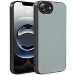 X-level iPhone 16e için kılıf, gerçek silikon deri kılıf, Magsafe ile uyumlu, ince, kaymaz, çizilmez, şok emici kılıf, gri