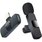 X-Level Lightning Aparatlı iPhone Uyumlu Youtuber Influencer Kablosuz Wireless Bluetooth Yaka Mikrofonu - Siyah