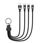 X-Level X-Trio 3 in 1 USB-A Çoklu Şarj Kablosu 30cm – Lightning Micro USB Type-C Uyumlu 2.2A 12W Hızlı Şarj Destekli Örgü Dayanıklı Alüminyum Başlıklı Taşınabilir Anahtarlıklı Kablo | XCC8400