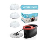 X-maxi Yenilendi Pedallı Mop ( 3 Yedek Bez Hediyeli ) Temizlik Seti Vileda Döner Mop Seti