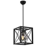 X Modern Avize E27 12w 25x25cm Metal Siyah Avonni-av-1732-1bsy Boyalı