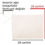 X-Perk Bakliyat Ham Bez Saklama Kesesi Büzgülü Ürün Yüzde Yüz Pamuk Kotondur 28X26 Santim Hacim 1,70 kg