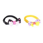 X-Perk Papyonlu Kedi ve Köpek Boyun Tasması 2 Adet, Çok Renkli (Siyah ve Sarı), 34 cm, Padded
