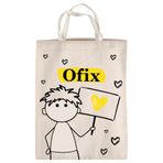 X-Plus Bez Torba Ofix Özel Baskılı 30 x 40 cm - Ekru