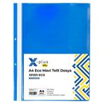 X-Plus XP201 Eco Telli Dosya Plastik 50 Adet - Mavi