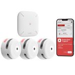 X-Sense Akıllı Duman Dedektörü, SBS50 Baz İstasyonu ile, Wi-Fi Duman Alarmı, X-Sense Ev Güvenlik Uygulaması ile Uyumlu, Kablosuz Bağlantılı Mini Yangın Alarmı, Model FS31