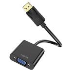 X-THING DP DisplayPort Erkek to VGA Dişi Çevirici Kablo Siyah | 1080P Full HD 60Hz | Tak Çalıştır Display Port VGA Dönüştürücü
