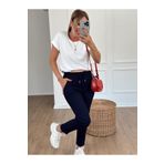 X-Young Likralı Beli Lastikli Duble Paça Pantolon KOYU LACİVERT
