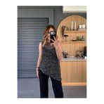 X-Young Pullu Asimetrik Kolsuz Bluz SİYAH