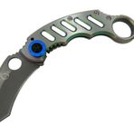 X05BL Gümüş Karambit 17 cm - Metal Saplı, Manuel