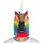 X13007 Cadılar Bayramı Maskeleri Lateks At Kafası Zebra Cosplay Hayvan Kostüm Tiyatrosu Prank Çılgın Parti Sahne Beyaz Tek Boynuzlu Tam Yüz Maskesi (Yurt Dışından) - Renkli - Yok
