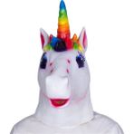 X13008 Cadılar Bayramı Maskeleri Lateks At Kafası Zebra Cosplay Hayvan Kostüm Tiyatrosu Prank Çılgın Parti Sahne Beyaz Tek Boynuzlu Tam Yüz Maskesi (Yurt Dışından) - Renkli - Yok