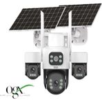 X14 4 Kameralı Solar Güvenlik Kamerası | Sım Kartlı & Esım Destekli | Kablosuz Güneş Enerjili - Beyaz