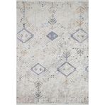 Xalapa Bej Modern Geometrik Etnik Eskitme Desenli Boho Makinada Yıkanabilir Hafif Hav Toz Vermez Leke Tutmaz Kaymaz Taban Dijital Makine Baskı Halı Oturma Odası Salon Yolluk Koridor Mutfak Halısı