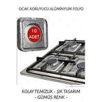 XAMANTHA 10 Adet Ocak Koruyucu Folyo, Isıya Dayanıklı Folyo, Ocak Leke Önleyici, Ocak Üstü Folyo