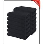 Xamantha 12 Adet Büyük Boy Mikrofiber 50 x 90 cm , Fitness Havlusu , Spor Havlusu , Kuaför Havlusu - Siyah
