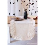 Xamantha 40 x 125 cm Vintage Fırfırlı Keten Pamuklu Amerikan Runneri,amerikan Servis - 40 x 125 cm - Bej