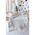 Xamantha 40 x 125 cm Vintage Fırfırlı Keten Pamuklu Amerikan Runneri,amerikan Servis - 40 x 125 cm - Gri