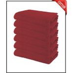 Xamantha 6 Adet Büyük Boy Pamuklu 50 x 90 cm , Fitness Havlusu , Spor Havlusu , Kuaför Havlusu - Kırmızı