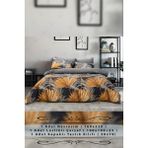 Xamantha Tek Kişilik Nevresim Takımı, Lastikli Çarşaflı Nevresim Set, Lüks Nevresim Set, Pamuklu Nevresim Set - 160 x 220 cm - Turuncu