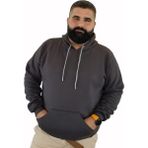Xanimal Büyük Beden Erkek Sweatshirt Kapüşonlu - 3XL - Füme