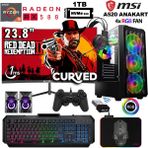 Xaser Armor X60 Oyun Bilgisayarı Ryzen 5 5500 32GB Ram 1TB M.2 NVMe SSD 8GB RX580 24" Curved
