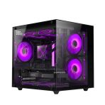 Xaser Siyah Cube 5X Argb Fan Tuş Kontrol 650W 80+ Akvaryum Kasa