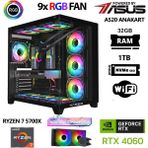 Xaser Sword X32 Ryzen 7 5700X 32GB Ram 1tb M.2 Nvme SSD 8gb RTX4060 Sıvı Soğutmalı Oyuncu Hazır Sistem