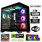 Xaser Sword X32 Ryzen 7 5700x 32gb Ram 1tb M.2 Nvme Ssd 8gb Rtx4060 Sıvı Soğutmalı Oyuncu Tavsiye Sistem
