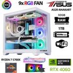 Xaser Sword X32 White Edition Ryzen 7 5700X 32GB Ram 1tb M.2 Nvme SSD 8gb RTX4060 Sıvı Soğutmalı Oyuncu Tavsiye Sistem