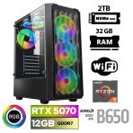 Xaser Thunder X40 Ryzen 5 7500F 32GB Ddr5 Ram 2tb M.2 Nvme SSD 12GB RTX5070 Oyuncu Tavsiye Sistem