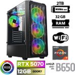 Xaser Thunder X80 Ryzen 7 7700 32GB Ddr5 Ram 2tb M.2 Nvme SSD 12GB RTX5070 Masaüstü Oyuncu Bilgisayarı