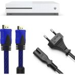 Xbox One S Güç Kablosu Hdmi Örgülü Kablo Set Xbox Aksesuar - Mavi