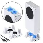 Xbox Series S ile Uyumlu Soğutma Standı, YUANHOT Çift Amaçlı Soğutma Fanı Soğutucu Sistemi Dock İstasyonu Aksesuarları, 3 Kademeli Ayarlanabilir Hız ve 2 Ekstra USB Bağlantı Noktası (Yalnızca Xbox