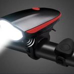 Xbyc 6163 Usb Sarjli 250 Lumen 140 Db Yuksek Sesli Bisiklet On Fari Ve Korna Kirmizi