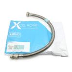 Xcel Home 1 x WRAS Onaylı 500 mm 15 mm İzolasyon Vanası ile Sıkıştırma x 3/4 inç BSP Esnek Boru Konnektörü Paslanmaz Çelik Örgülü