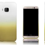 Xcessor Transition Esnek TPU Kılıf Gradyan İpek İplik Dokulu HTC One M9 için - Şeffaf/Altın