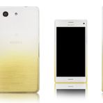 Xcessor Transition Esnek TPU Kılıf Sony Xperia Z3 Compact için Gradyan İpek İplik Dokulu - Şeffaf/Altın