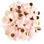XCOZU 1500 Adet Kağıt Konfeti, 1 cm Pembe Altın Balon Dekorasyonu için Konfeti Noktaları, Düğün, Nişan, Sevgililer Günü, Doğum Günü, Tatil için Yuvarlak Peçete Masa Konfeti