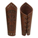 XCSJ 2 adet Viking kol rayları Ortaçağ Rönesans Kol koruyucu Deri Kol koruyucu Viking kostümü Vikingler, korsanlar, cadılar bayramı, kostümlü oyun, karnaval, erkekler, kadınlar için aksesuar