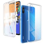 XCYYOO Xiaomi Redmi 9A/9AT için kılıf, şeffaf, 360 derece komple koruma, Redmi 9A/9AT cep telefonu kılıfı, entegre ekran koruyuculu, hasarlı ultra ince silikon koruyucu kılıf, Redmi 9A/9AT için