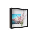 XDLOIFN 3D resim çerçevesi, doldurmak için, 22 x 22 cm, 3D resim çerçevesi, derin duvar ve masaüstü için, 3D obje çerçevesi, fotoğraflar, nesneler, düğün hediyesi için, siyah