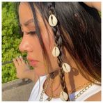 Xduargs Vintage Midye Kabuğu Dreadlocks Saç Halkaları Küçük Dreadlocks Yuvarlak Halka Saç Örgüsü Fransız Denizi Deniz Kabuğu Kolye Ucu Saç Örgüsü Yüzükler Dekoratif Başlık Saç Aksesuarları (Altın)