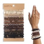 XECCUS 20 adet kadın saç lastiği, elastik örgülü saç lastiği, kızlar için, Boho saç lastiği, kadın, saç lastiği bileklik, streç at kuyruğu saç lastiği, kırılmaz, streç saç aksesuarları