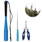 XEERUN 3 set balık avcısı, 24,5 cm alüminyum balık Blackjack, olta pensesi, olta kancası çözücü seti, kaymaz saplı balık avcısı, balık avcısı aksesuarı, balıkçılar için, dış mekan