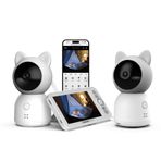 Xenon Smart Akıllı İkili Bebek Kamerası Dijital 5'' LCD Monitörlü Mobil Uygulama Denetimli Sıcaklık ve Nem Ölçen Ninni Çalan Gece Görüşlü Çift Yönlü Ses İletişimli Bebek İzleme Monitörü Baby Camera
