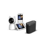 Xenon Smart Akıllı Monitörlü Bebek Kamerası Ve Beyaz Gürültü Pış Pış Sesi Bebek Uyku Arkadaşı Seti Siyah